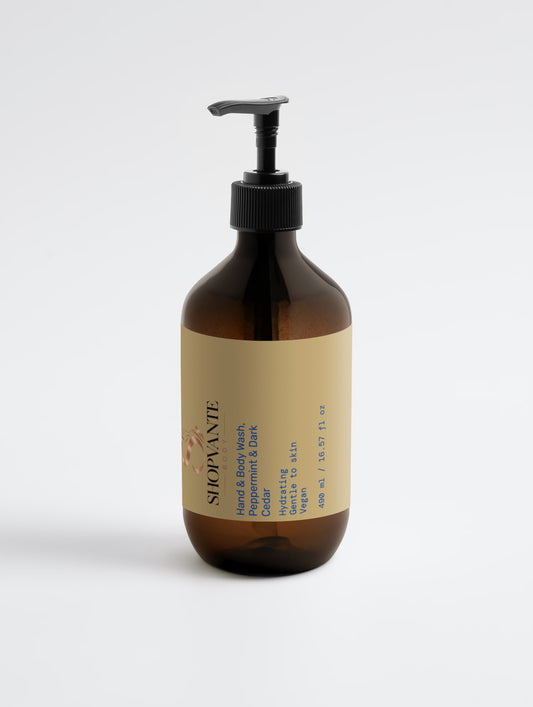 Hand & Body Wash, Peppermint & Dark Cedar