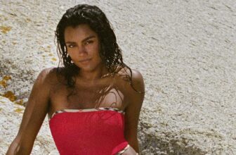 Simone Ashley Takes Burberry x Hunza G Swim to the Beach