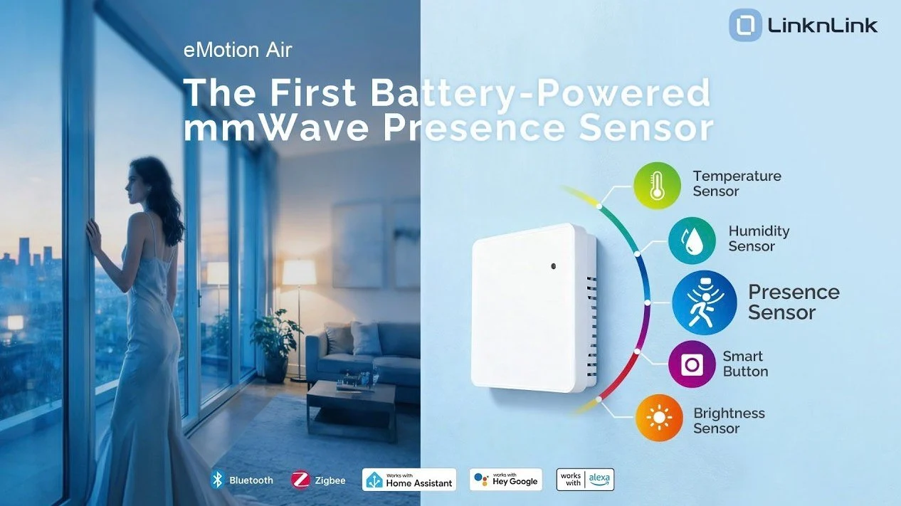 LinknLink eMotion Air Battery-Powered 5-in-1 Presence Multi-Sensor LinknLink eMotion Air Battery-Powered 5-in-1 Presence Multi-Sensor